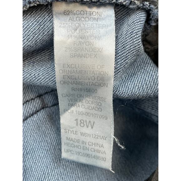 Democracy Jeans Womens 18W Blue Denim Cotton Blend Stretch Ab Solutions Bootcut - Picture 4 of 6